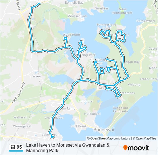 95 bus Line Map