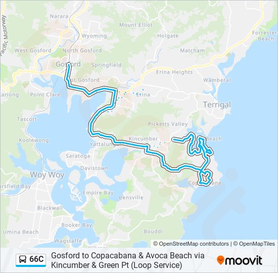 66C bus Line Map