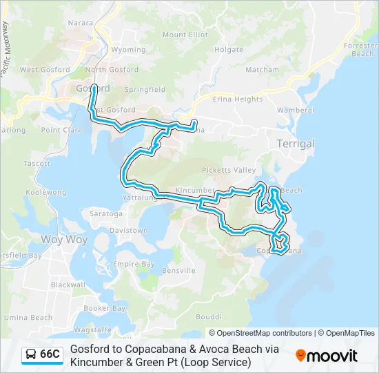 66C Bus Line Map