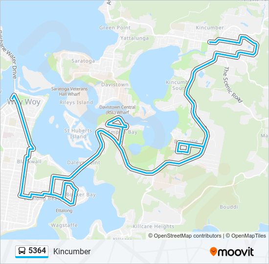 Mapa de 5364 de autobús