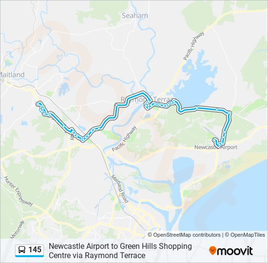 145 bus Line Map