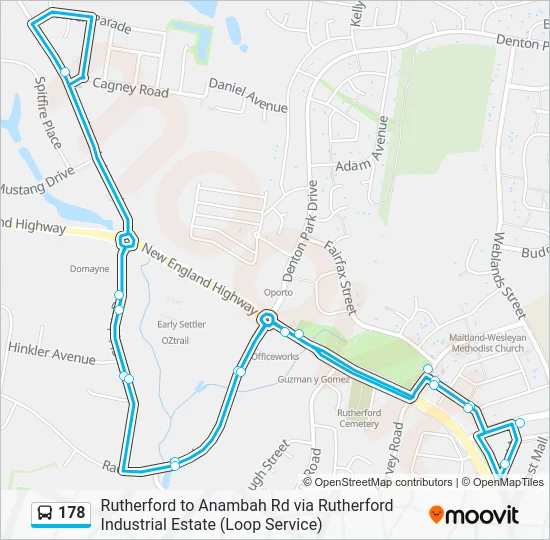 178 Route: Schedules, Stops & Maps - Rutherford via Anambah Rd (Updated)