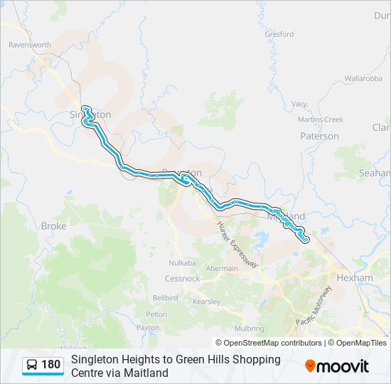 180 bus Line Map