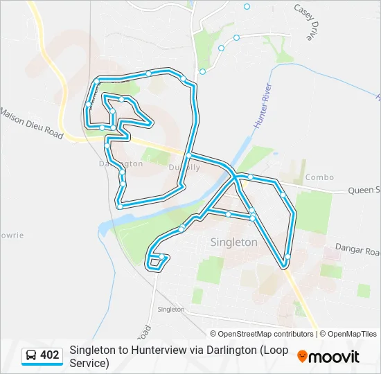 402 Route: Schedules, Stops & Maps - Singleton via Darlington (Updated)