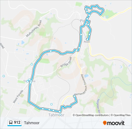 912 bus Line Map