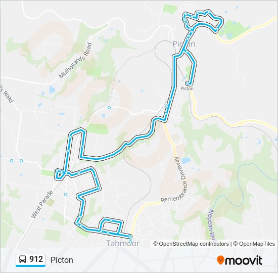 912 bus Line Map