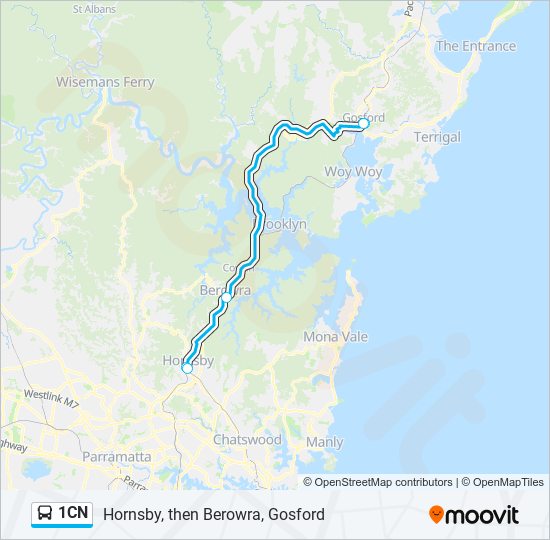 1CN bus Line Map