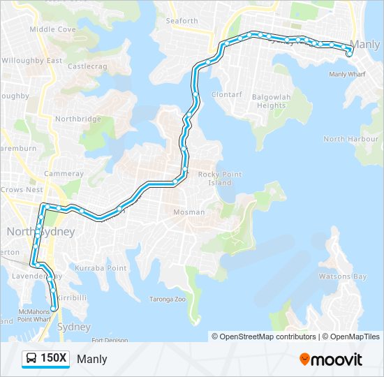 150X bus Line Map