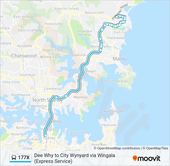 177X Bus Line Map