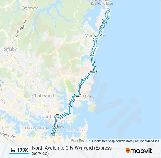 190X bus Line Map