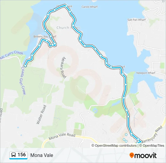 156 Bus Line Map