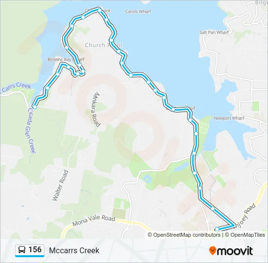 156 Bus Line Map