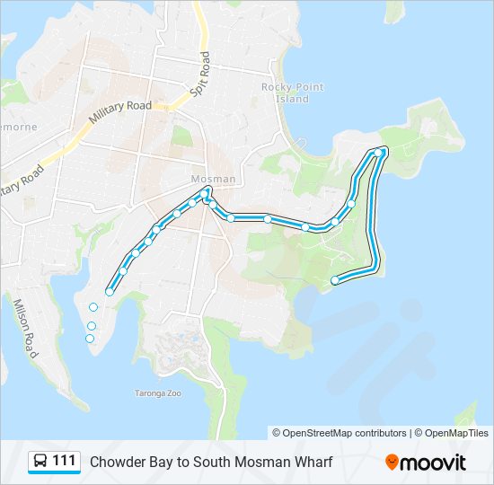 111 Route: Schedules, Stops & Maps - South Mosman Wharf (Updated)