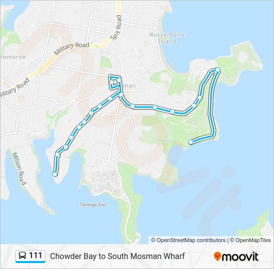 111 Route: Schedules, Stops & Maps - Chowder Bay (Updated)