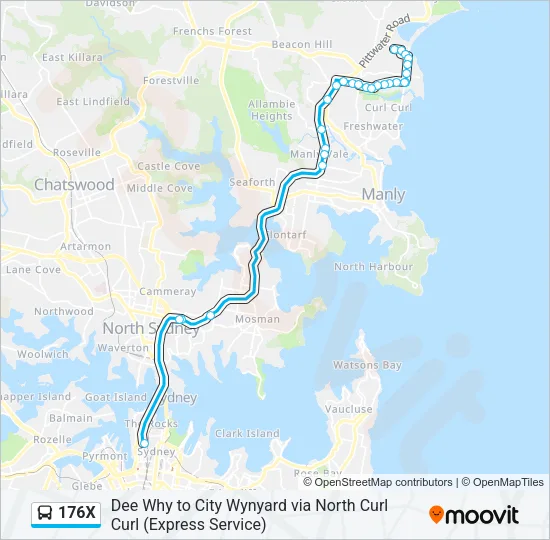 176X Bus Line Map