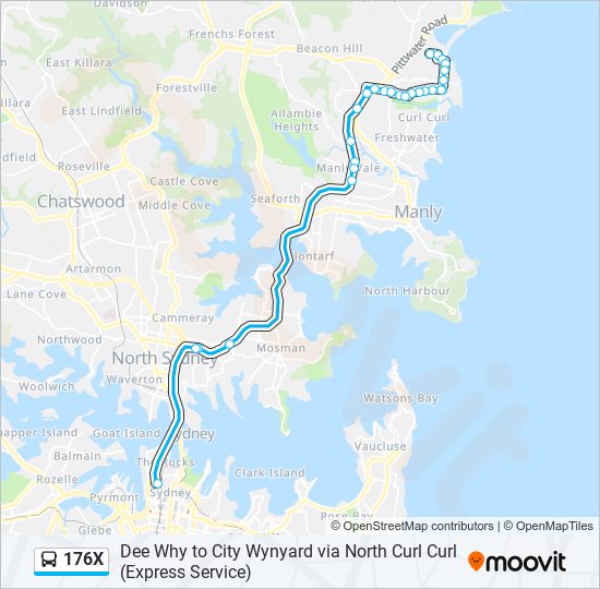 176X bus Line Map