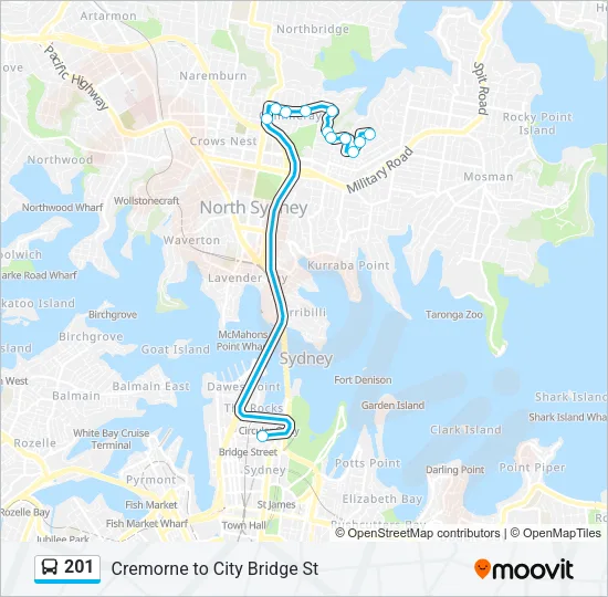 201 Bus Line Map