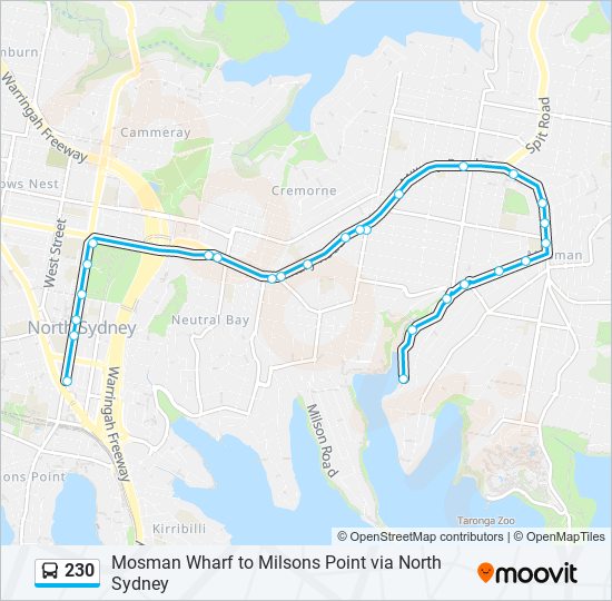 230 bus Line Map