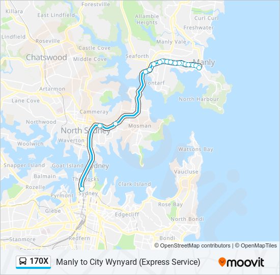 170X bus Line Map