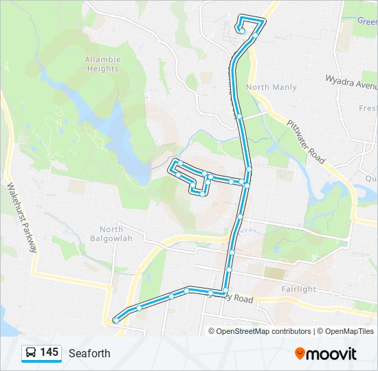 145 bus Line Map