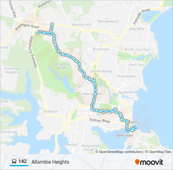 142 bus Line Map