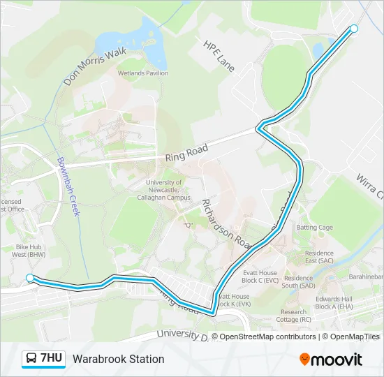 7HU Bus Line Map