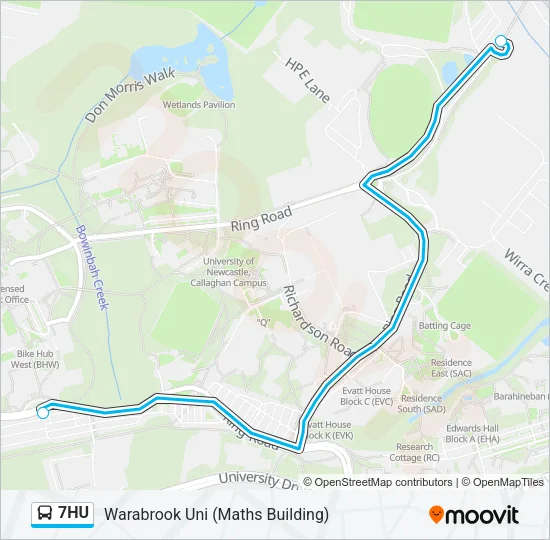 7HU Bus Line Map