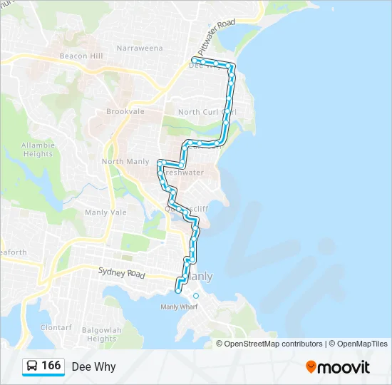 166 Bus Line Map