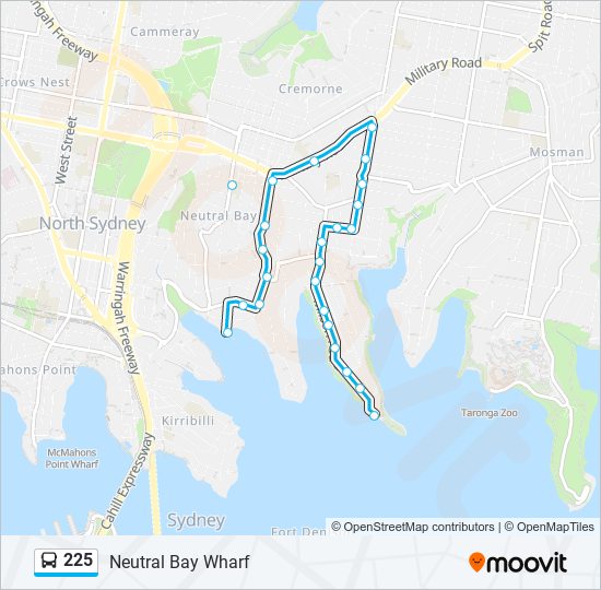 225 bus Line Map