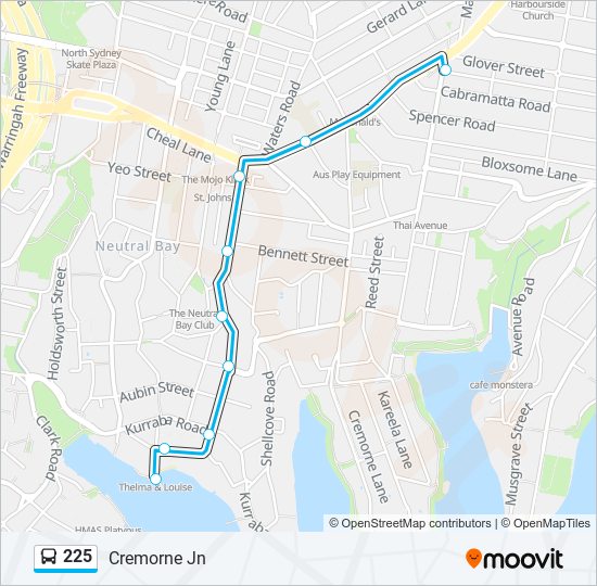 225 bus Line Map