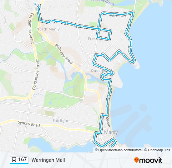 167 bus Line Map