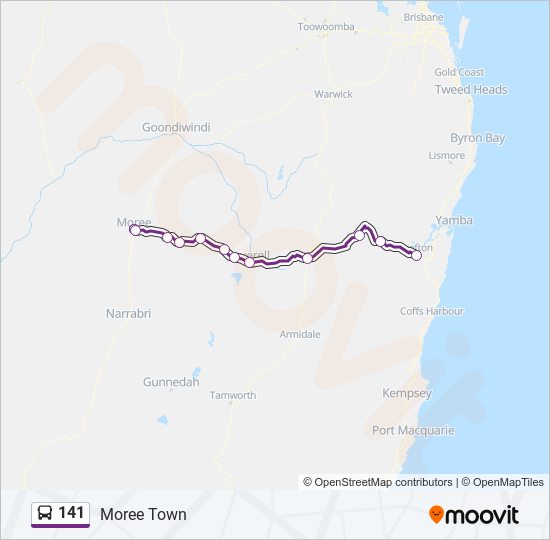 141 bus Line Map