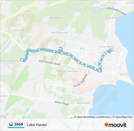 Postcode 2668 2668 Route: Schedules, Stops & Maps - Lake Haven (Updated)
