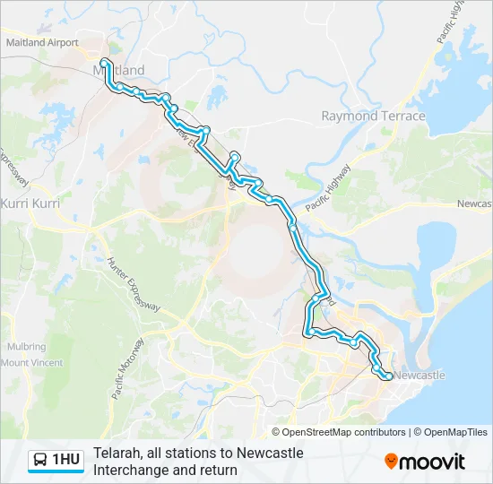 1HU Bus Line Map