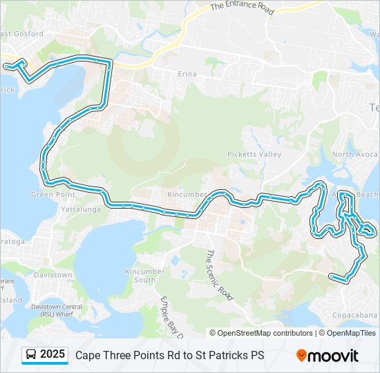 Mapa de 2025 de autobús