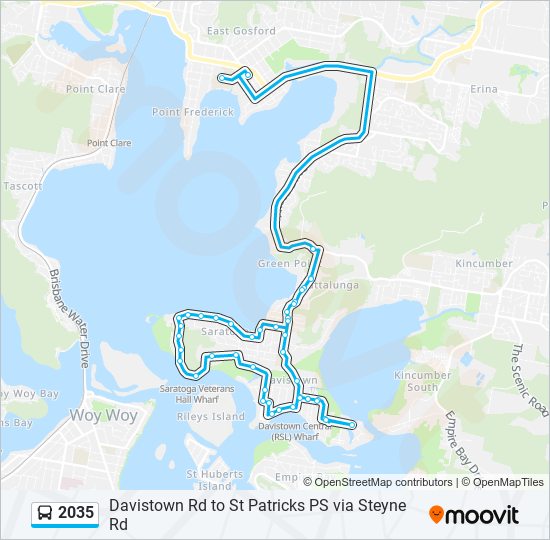 Mapa de 2035 de autobús