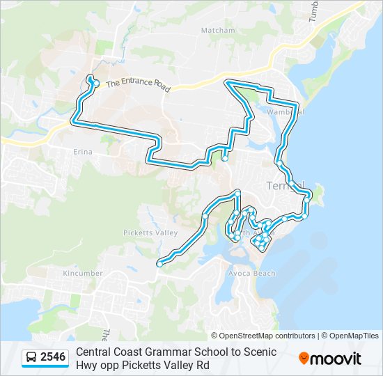 Mapa de 2546 de autobús