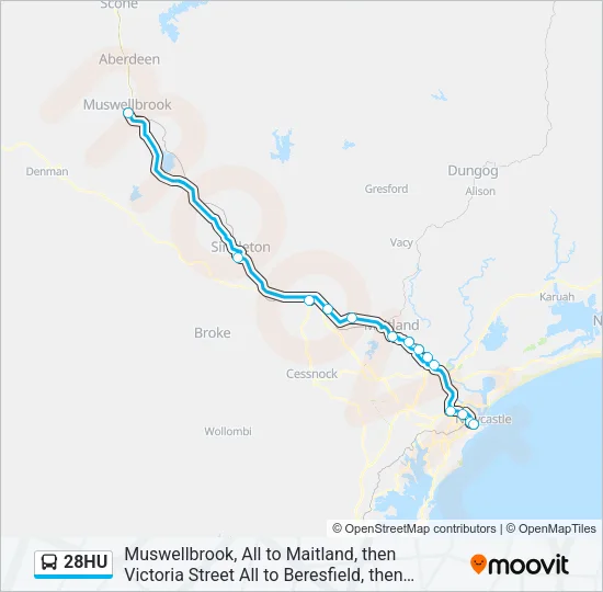 28HU Bus Line Map