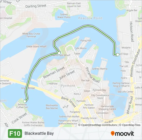 F10 Ferry Line Map