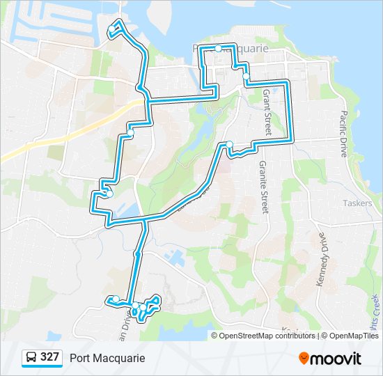 Mapa de 327 de autobús