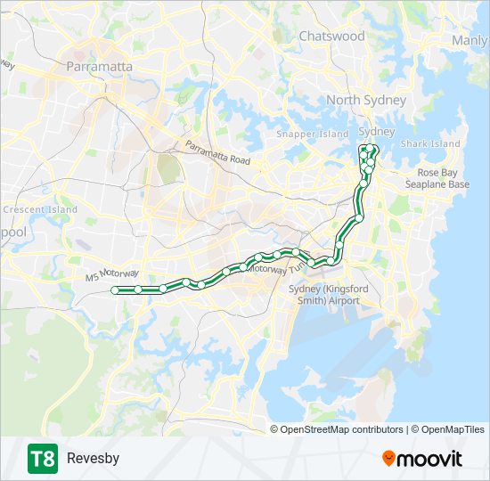 T8 train Line Map