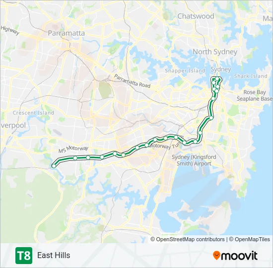 T8 Train Line Map
