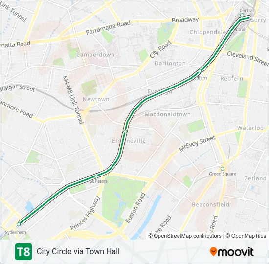 T8 Train Line Map