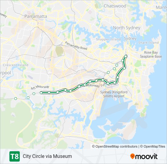 Mapa de T8 de tren