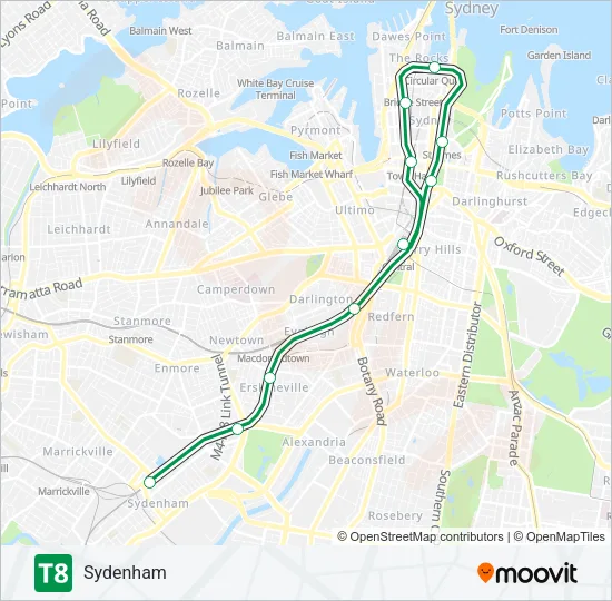 T8 Train Line Map