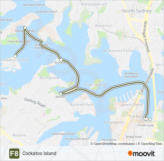 F8 ferry Line Map