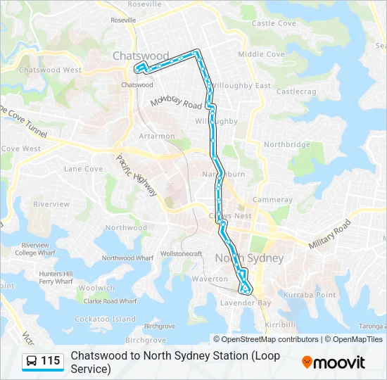 115 Bus Line Map