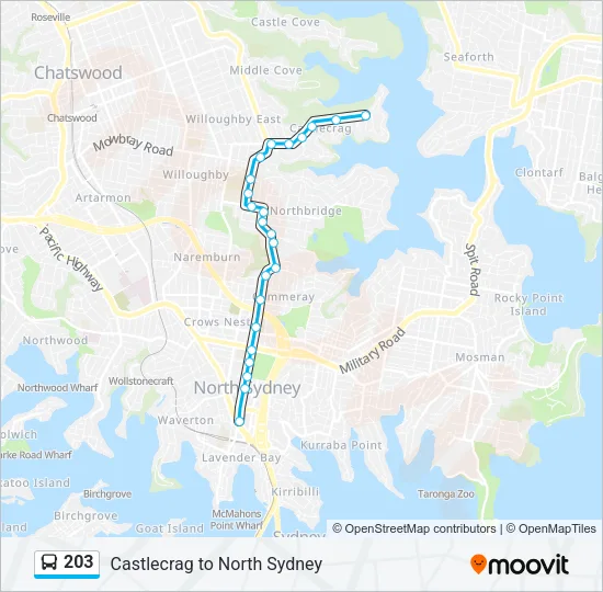 203 Bus Line Map
