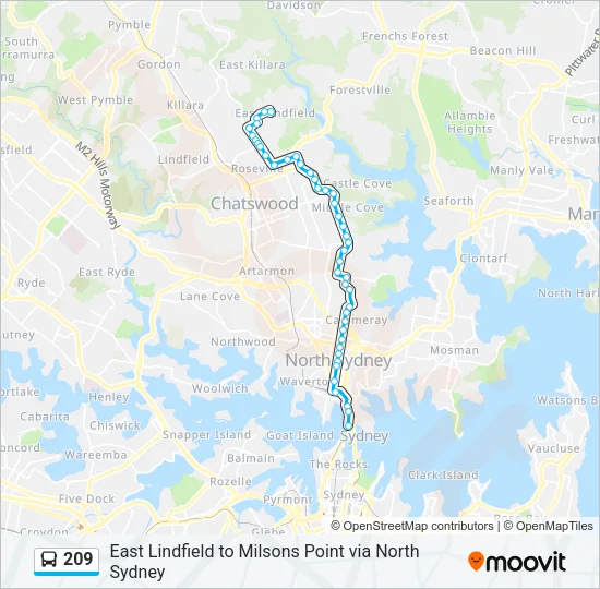 209 Bus Line Map