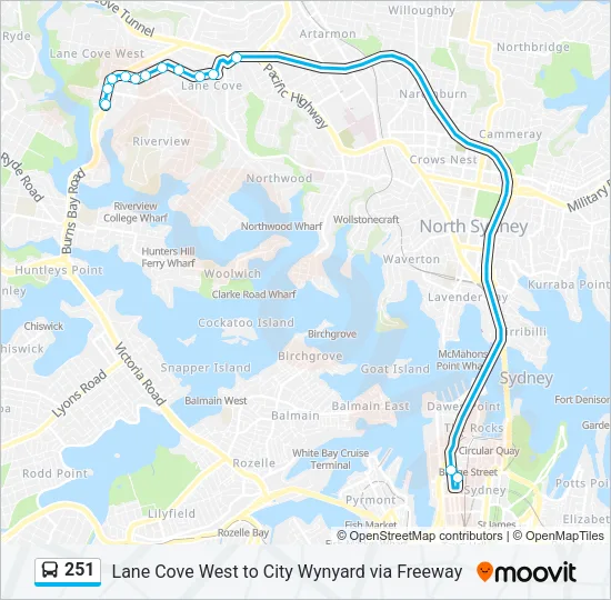 251 Bus Line Map